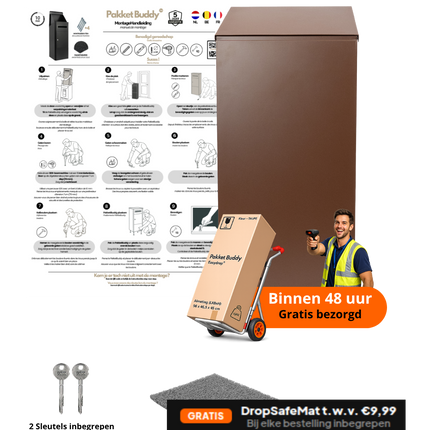 Pakketbrievenbus EasyDrop™ Mahoniebruin