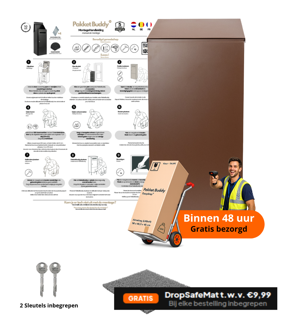 Pakketbrievenbus EasyDrop™ Mahoniebruin